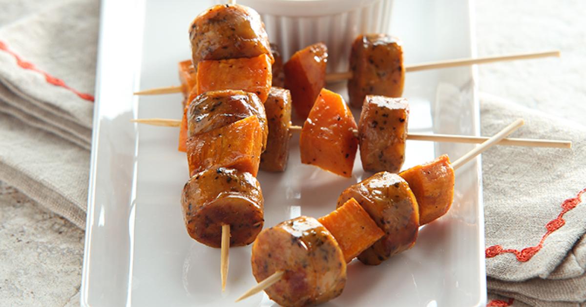 Sausage and Sweet Potato Skewers | Kowalski's Markets