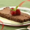 Sliced Chocolate Mousse Over Crème Anglaise