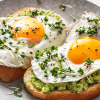 Micogreens on avocado toast with eggs