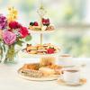 Afternoon tea with finger foods and desserts