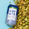 A can of Original HOP WTR surrounded by green hops