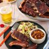 Smokehouse Spareribs with Cider Slaw, Cajun-Style Baked Beans and Sweet Cornbread