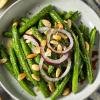 Green Beans with Red Onion, Slivered Almonds and Balsamic Vinegar