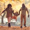 A family on an autumn walk